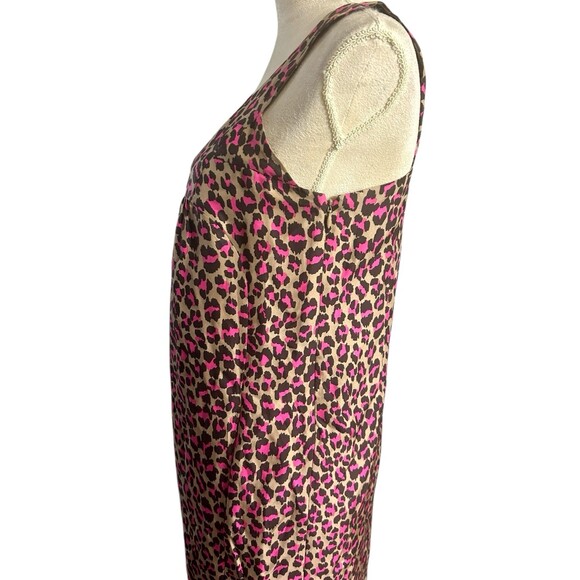 Michael Kors Dress Womens 100% Silk Sz 4 Cheetah Print Pockets Sleeveless Shift - Picture 2 of 9